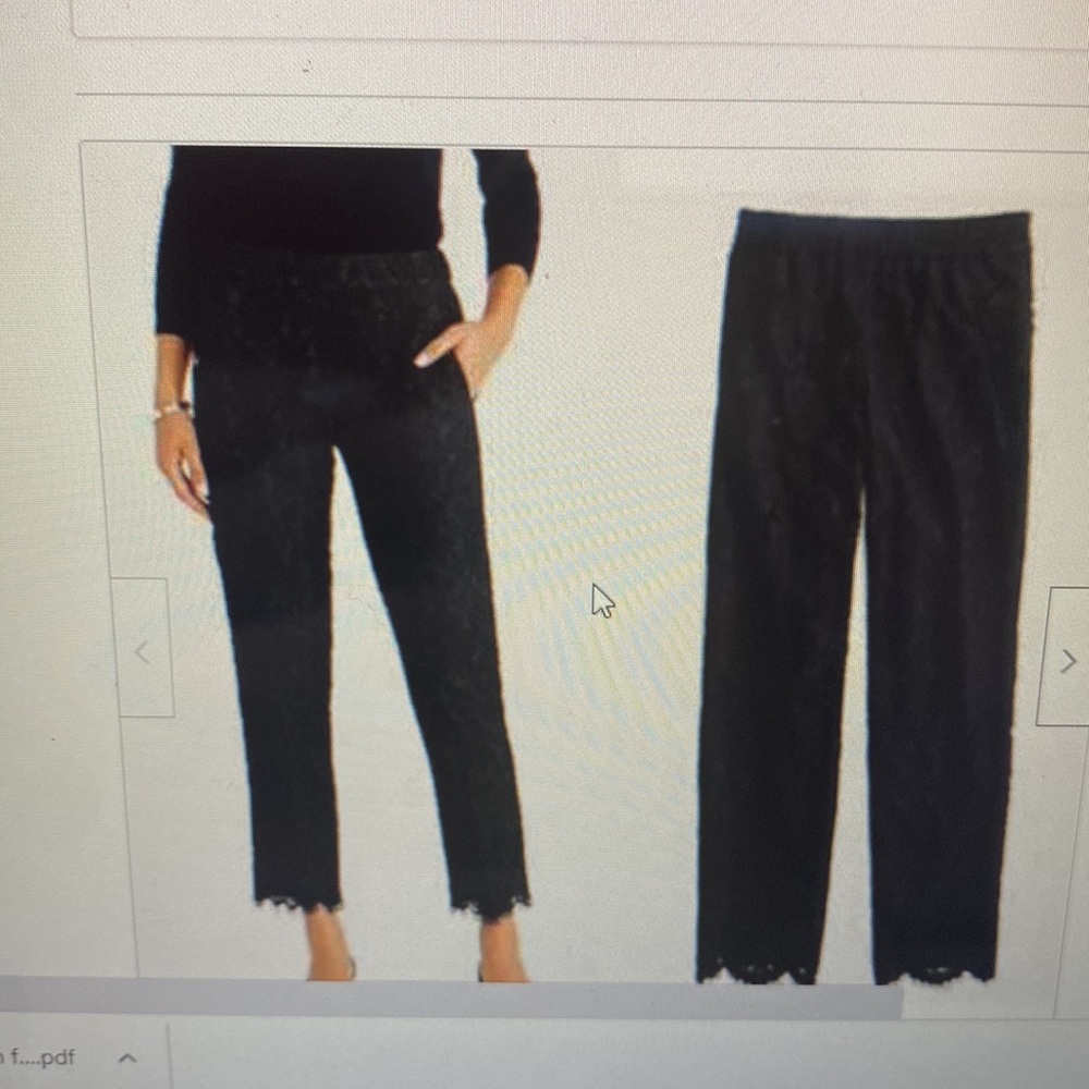 J. Crew Easy pant Black lace floral. Size 10T EUC cropped